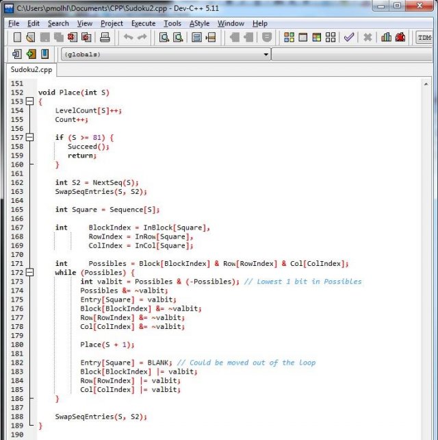 李显龙总理公布几年前用C++写的数独求解器源码